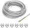 QUARKZMAN 5mm (3/16) Cavo Acciaio Rivestito Trasparente, 30m/98ft Cavo Acciaio Zincato con 6Pz M6 Maniche a Anello Morsetti Stendibiancheria per Appendere Luci Corda, Ringhiere Ponti