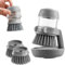 Multifunctional Pressing Cleaning Brush 2 in 1 Pressing Washing Up Brush with 2 Refills Brush, Dish Brushes for Kitchen, Bathroom, and Commercial Use