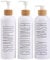 Shampoo and Conditioner Dispenser, Refillable Shampoo Bottles with Bamboo Pump, Modern Bathroom Shower Dispenser for Shampoo Conditioner Body Wash, 500ml White