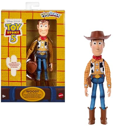Mattel Disney och Pixar Toy Story 5 Woody trasdocka | Storlek 18 cm, trogen film, samlarleksak, JLW72