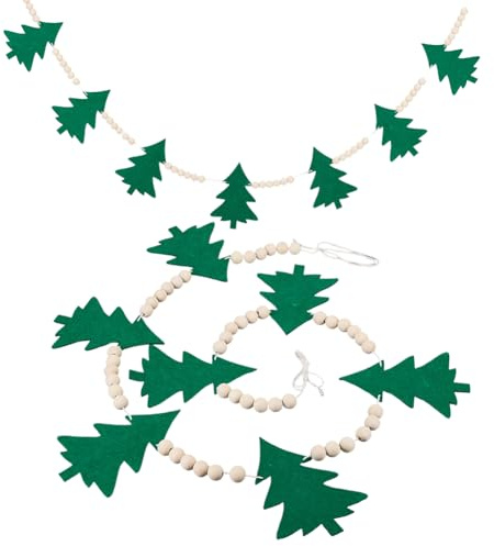 GORGECRAFT Guirnalda de Árbol de Navidad 131cm Tela de Fieltro Guirnalda de Árbol Verde Colgante Navideña para Fiestas Suministros Hogar Repisa Chimenea Pared Ventana Festiva Interiores Exteriores