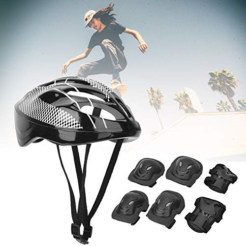 OEBUAFI Juego de Equipo de Protección para Patinaje sobre Ruedas para Adultos, que Incluye Rodilleras y Coderas, para Entusiastas del Patinaje Extremo, Rojo//negro, 7 Piezas (Adulto (40-50