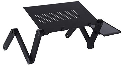Cocoarm Laptop Table, Aluminum Alloy Laptop Stand with Mouse Board, 360 Adjustable Folding Desk 42 X 26cm Portable PC Table for Home Office Dorm Bed Sofa Use