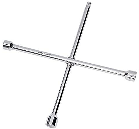 KRAFTWERK Radkreuz LkW 24 × 27 × 32 mm × 3/4 | Radmutternschlüssel aus Chrom-Vanadium Stahl | Kreuzschlüssel | KRAFTWERK Radschlüssel Art. Nr. 2585-34