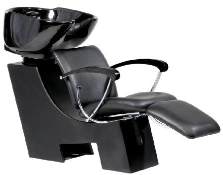 Waschplatz Wien Becken schwarz/ Stuhl schwarz/ Armlehnen schwarz