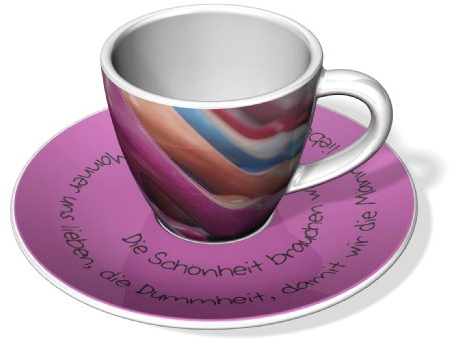 Espressotasse + Unterteller, Serie: für Dich:-) La Vida 930454 mit Spruch: Frauen