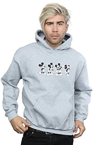 Disney Men's Mickey Mouse Four Emotions Hoodie Sport Grey X-Large