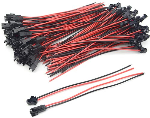 XINGYHENG BGTXINGI Lot de 100 connecteurs femelles et mâles Min Micro 2 broches 24 AWG avec câble de raccordement pour barre lumineuse LED, compatible avec JST SM