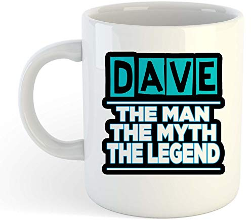 grabmybits Dave - The Man, The Myth, The Legend Mug - Name Personalised Funky Gift