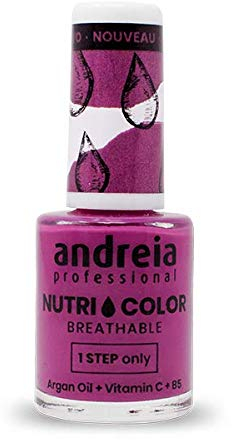 Andreia Professional NutriColor - Esmalte de Uñas Vegano con Nutrientes 100% Natural | Laca de Uñas Transpirable y Amigable con Uñas - Color NC19 Pink 10,5ml