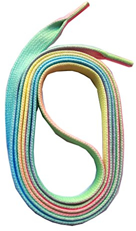 SNORS bedruckte Schnürsenkel REGENBOGEN 75cm, 10mm breit - flache Schuhbänder mit Motiv, reißfest, waschbar, Laces mit Muster für Sneaker, Chucks, universell