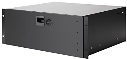 Adam Hall 19 Inch Parts 87404 A CL Rack Drawer 4 HE Aluminium with Built-In Combination Lock