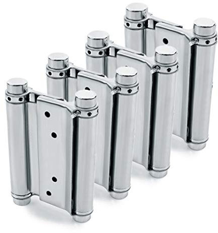 Bisagra de resorte de doble acción para puerta de salón, 2 pares (4 unidades) de acero inoxidable de 3 pulgadas