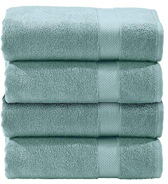 DONE Deluxe Handtücher 4er Set Zwirnfrotier Weich Hautfreundlich 100% Baumwolle Ocean 50x100cm, 550gr/m²