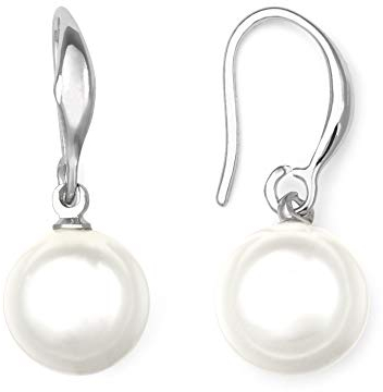 Heideman Ohrringe Nepta Damen - aus hochwertigem Edelstahl - silber gold rosegold farbend poliert - Ohrhänger mit Perle für Frauen - Perle 10mm Durchmesser
