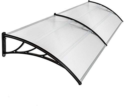Transparent Front Door Canopy for Front Door 120/150/200 cm Canopy Pent Canopy Balcony Canopy Made of Polycarbonate (150 cm)