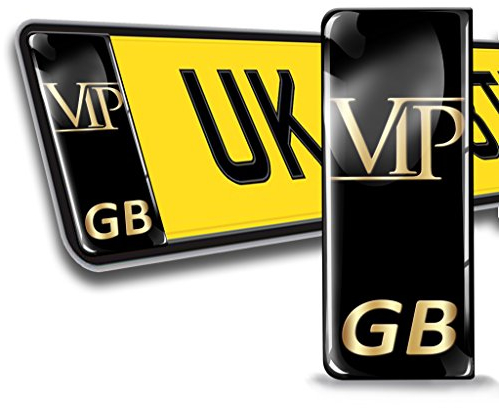 SkinoEu 2 x 3D Gel Silikon Nummernschild Kennzeichen JDM Aufkleber Stickers Tuning Auto Motorrad UK GB VIP EU QS 8 Z*