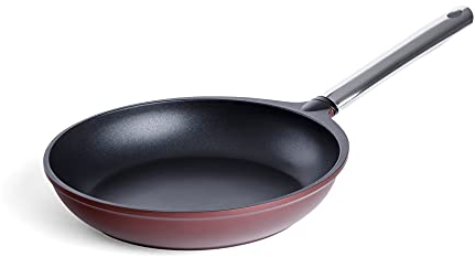 Mellerware Sauty! Bratpfanne, 28 cm, Aluminiumguss, robuste Antihaftbeschichtung, tiefe Form, verstärkt, geeignet für alle Herdarten, einschließlich Induktion, PFOA und PTFE, Rot