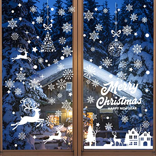 169 Pièces Autocollants Noël, Image Fenêtre Autocollante, Photos de la Fenêtre, DIY Accueil, Boutique Décorations Amovibles Statique (11A)