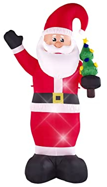 Aufblasbarer Weihnachtsmann rot mit LED-Beleuchtung 225 cm IVALO