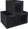 DIMJ Foldable Storage Boxes with Transparent Window Fabric Collapsible Storage Bin Basket with Handle for Wardrobe, Closet, Shelves Organiser (34 * 23 * 23 cm, Black)
