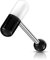 Paula & Fritz® Zungenpiercing Chirurgenstahl Acryl Zweifarbige Pille 16mm Stablänge 1,6mm Stabdicke Schwarz Weiß Tonque Barbell Edelstahl Gerade Hantel