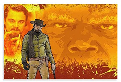 Western Filmposter Django Unchained Leinwand-Kunstposter und Wandkunst, Bilderdruck, modernes Familienschlafzimmerdekor, Poster, 50 x 75 cm