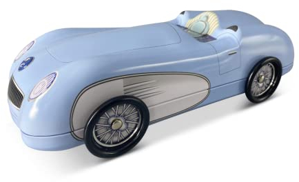 MediMuc Speedster blau mit drehbaren Rädern - Aufbewahrungsdose, Keksdose, Blechdose - lebensmittelecht - Vol. 1,5l - Maße: (Länge x Breite x Höhe): 27,0 x 12,0 x 7,8cm