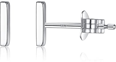 LUCKMORA Silber Stab Ohrringe 925 Sterling Silber Ohrstecker Kleine Knorpel Tragus Ohrringe für Damen Mädchen Runde (Bar-7mm)