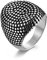 Whoiy Ring Silber, Siegelring Kleiner Finger Edelstahl Punkte Siegelring für Männer 67 (21.3) Kostenlos Gravieren