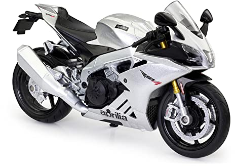 TURBO CHALLENGE - Moto Aprilia RSV4 1000 RR - Druckguss - 029929-1/12 - Freilauf-Fahrzeug - Silber - Metall - Kinder Spielzeug - Geschenk - Ab 3 Jahren