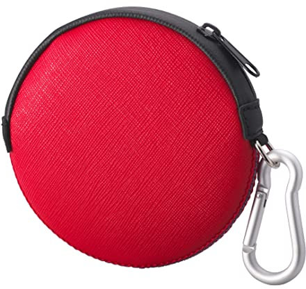 OneJoy Porte Monnaie Femme, Rond Mini Porte Ado Petit Porte Monnaie avec Fermeture éclair étanche avec Clip [ Rouge ]