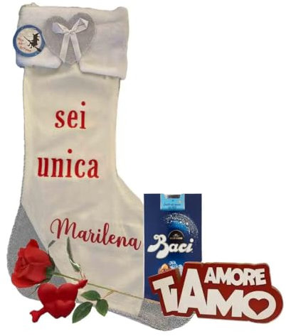 Calza della befana sei unica personalizzabile con Baci Perugina confezione fai da te con gadget idea regalo epifania festa innamorati regalo romantico e goloso valenitne's day
