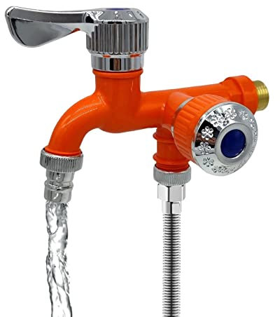 Rubinetto a doppia porta per lavatrice, rubinetto da cucina per lavandino, rubinetto 'acqua, rubinetto a doppio beccuccio per lavatrice, bagno, cucina, lavello da giardino Ventdouce
