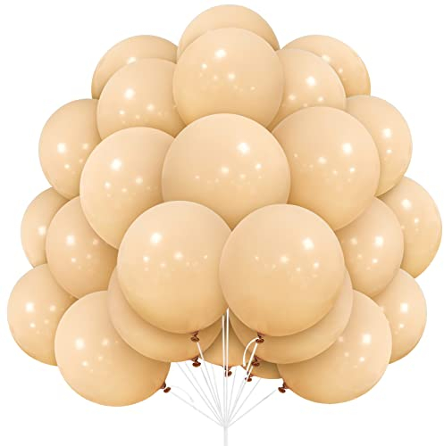 Luftballons Aprikose, 30 Stück 12 Zoll Vintage Aprikose Luftballons Marine Blaue Nachtblau Ballons mit Ballonband für Mädchen Deko Geburtstag Hochzeit Karneval Jubiläum Graduierung Taufen Dekorationen