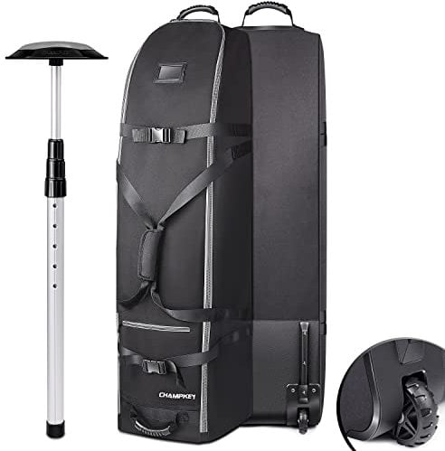 CHAMPKEY Premium Soft Padded Golf Travel Bag Flight with Wheels - 1200D Premium Oxford Fabric Golf Travel Cover