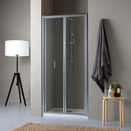 Kiamami Valentina Porte de Douche en Retrait de 90 cm avec Ouverture Pliante
