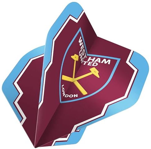 FOCO Officially Licensed West Ham United Football Club 100 Micron No 2 Shape Dart Flights, Geo, 1 Set of 3 Flights (F4100)