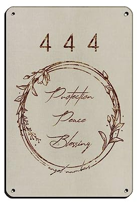 Angel Numbers 444 Kunstposter (13) Blechschild Vintage Metall Pub Club Cafe Bar Home Wandkunst Dekoration Poster Retro 20 x 30 cm