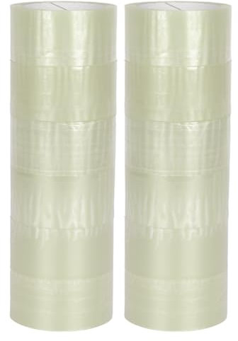 verpacking PP ruban adhésif 50 mm x 66 m transparent [modèle, couleur & quantité au choix] - ruban d'emballage à déroulement standard pour paquets - 12 rouleaux