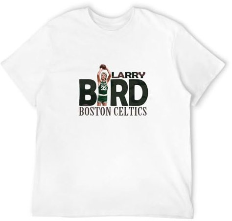 Men's Basketball T-Shirt Jersey Larry Bird The Legend Round Neck Short Sleeves Tops Clothing XXL White