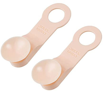 BOKIOESDE 2 Pieces Toilet Seat Lifter Bathroom Handle Avoid Touching Cover Lifting Holder TPR Travel Household Accessory, Light Pink