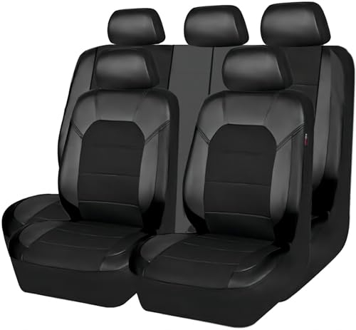 YYWDCAE Auto-Sitzbezüge Set für Audi A3 8P 8L Sportback A6 4F A4 A6 A5 A7 Q2 Q3 Q5 Q7 1995-2023, Wasserdicht rutschfest Autositze Zubehör,Black