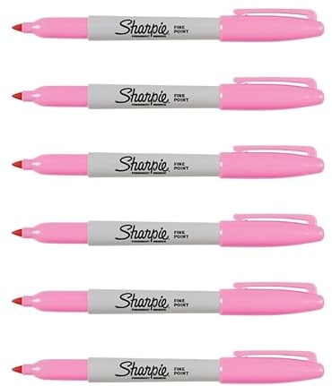SHARPIE Pennarelli indelebili, punta fine, rosa, 6 pezzi