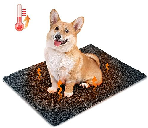 Nobleza Self Heating Pet Pad, Soft Warm Self Heated Cat Bed Blanket, Safe Cat Heat Pad Cushion Washable, Self Warming Thermal Dog Bed Blanket Mat for Indoor Outdoor Cats Medium Dogs, 70x50cm