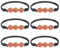 6 Pcs Bracelet de Basketball, Bracelet à Cordon Tressé Réglable,Basketball Bracelet de Corde Réglable avec Breloque en Métal Cadeau pour Enfants Adolescents Adultes Basketball Équipes Bracelets