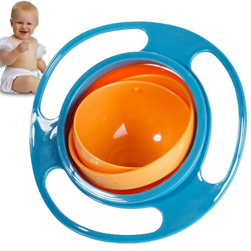 GNAUMORE Cuenco Antiderrames para Niños,Plato Bebe Antiderrames,Cuenco Antiderrames para Niños de 360 Grados,Cuenco Giratorio para Bebé,Gyro Bowl para Bebés Niños,Tazón para bebé Gyro Plato