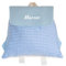 Transparent Gift Mochila Infantil Personalizada con Nombre Cuadros Azules para Niños. Mochila de Cuerdas Guardería. Bolsa de Tela para Colegio y Excursión. Mochilas Infantiles para la Vuelta al Cole