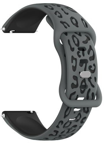 Vancle Uhrenarmband 20mm 22mm Damen Herren, Zweifarbig Graviertes Smartwatch Armband 20mm 22mm Silikon Atmungsaktives Ersatzarmbänder Schnellverschluss Uhrband für Frauen Männer