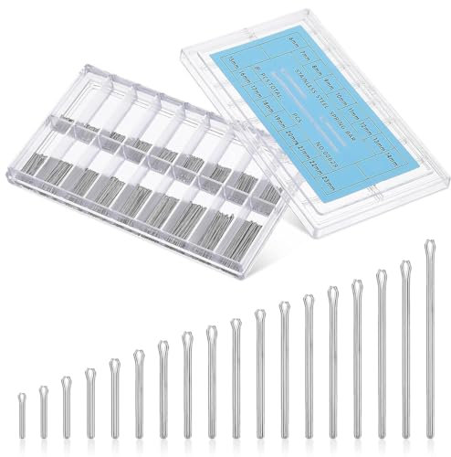 360Pcs Watch Band Link Cotter Pins 6-23mm Watch Strap Pins Stainless Steel Watch Pins Replacement Kit Watch Pins Spring Bars Assortment for Watchmaker Diameter 0.8mm